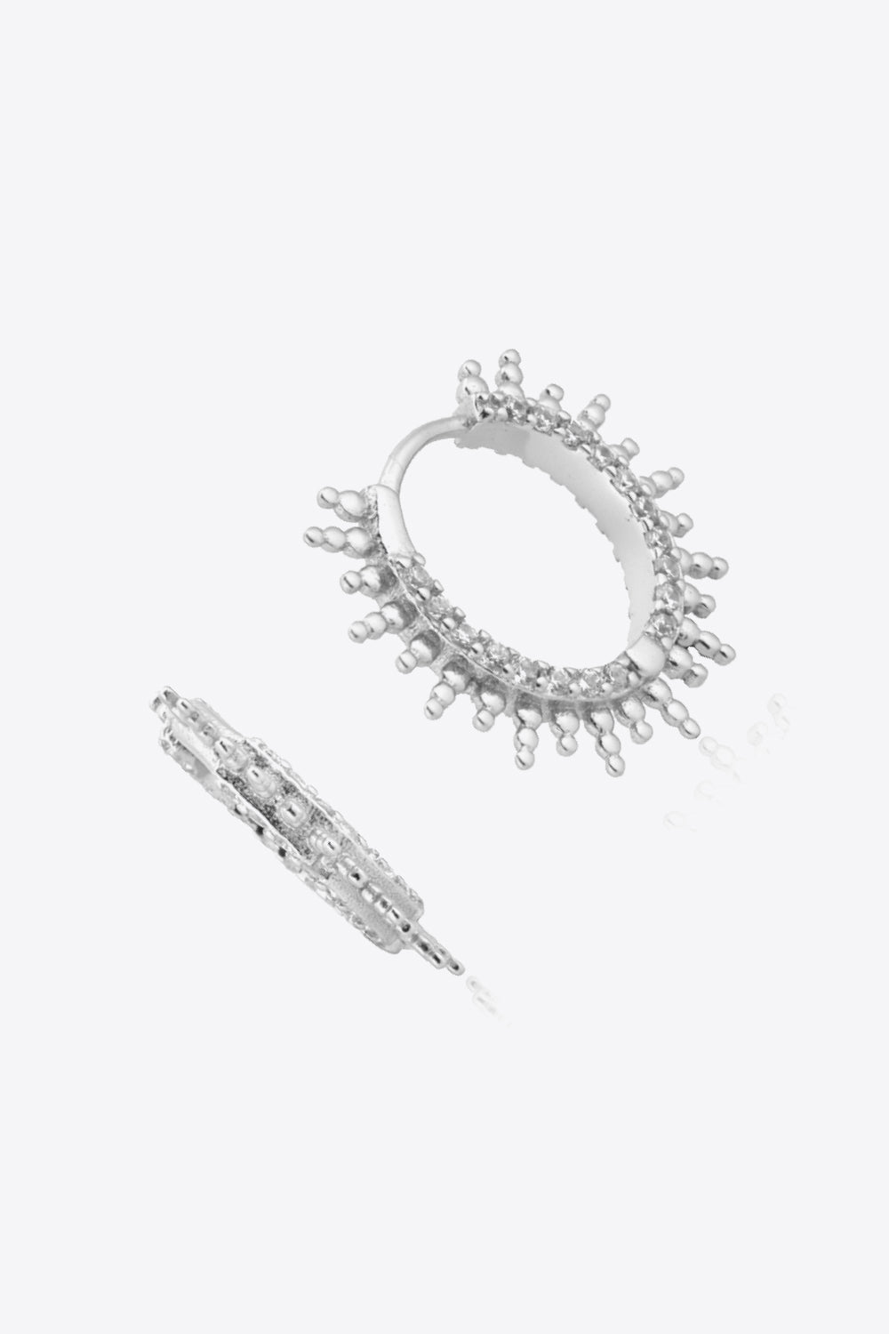 Sparkling spiked Sterling silver Huggies